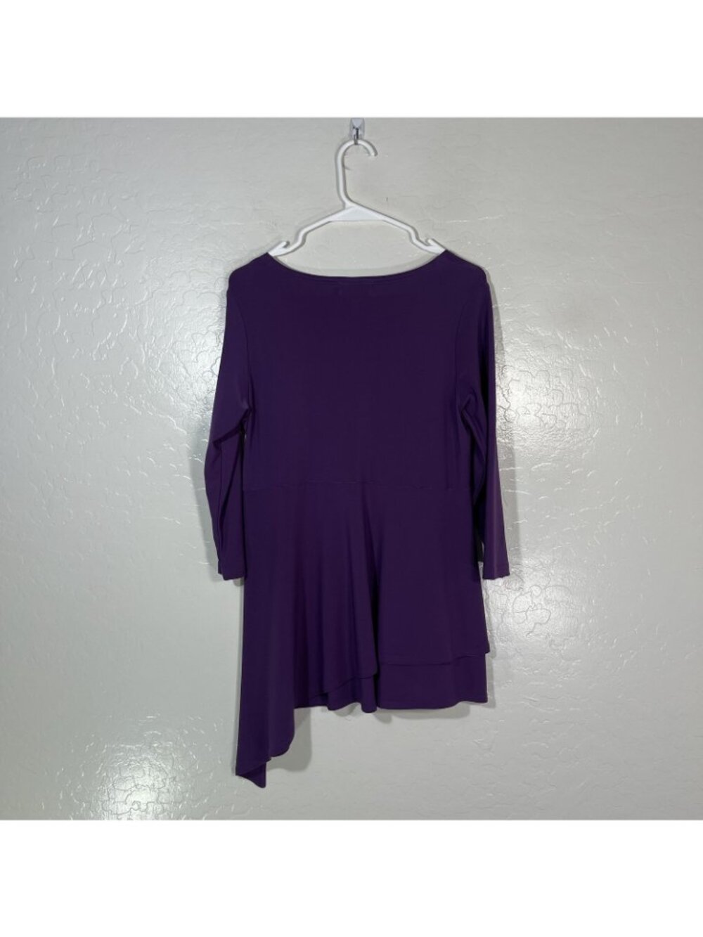 Sympli Blouse Womens 10 Purple Scoop Neck 3/4 Sleeve Asymmetrical Tunic Top - Picture 5 of 7